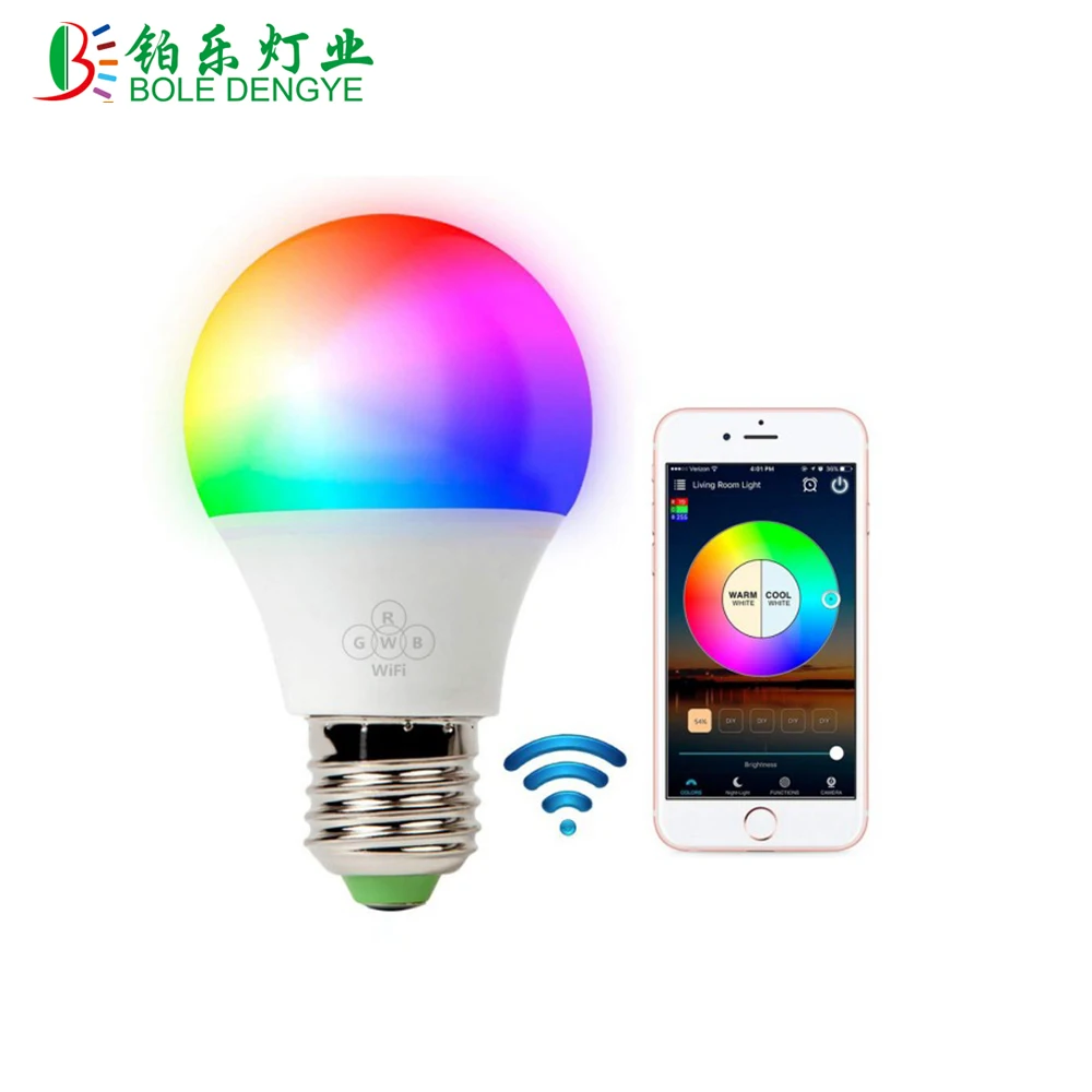 

E27 WiFi Smart Light Bulb 4.5W 6.5W Dimmable Multicolor Wake-Up Lights RGBWW LED Lamp Compatible with Alexa and Google Assistant