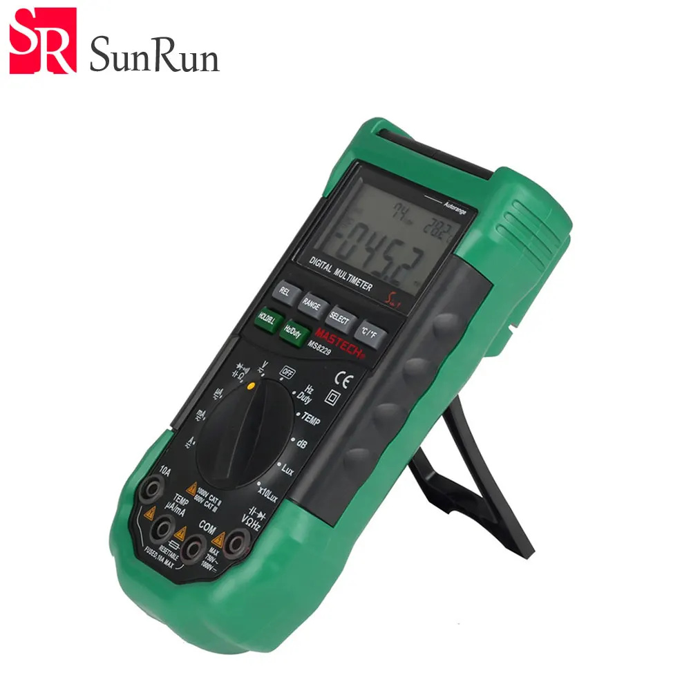 

MS8229 5 In 1 Digital Multimeter for measuring temperature, humidity, illuminance, noise, environmental monitoring
