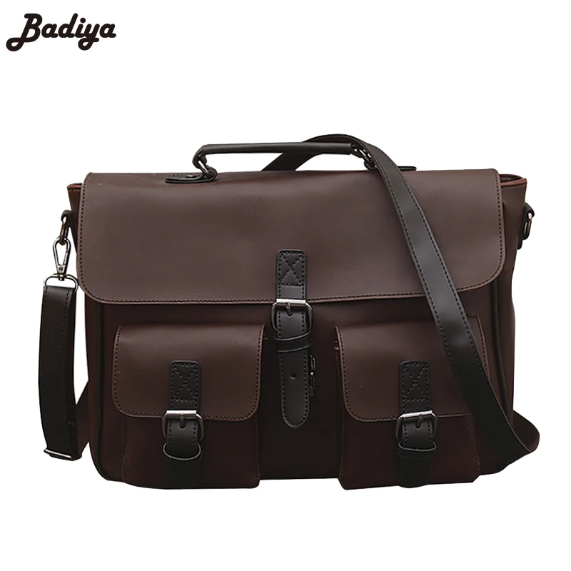 

New PU Leather Men Bag Messenger Separated Straps Shoulder Lazy Bag Large Capacity Phone Bag Card&Cash Business Crossbody Bag