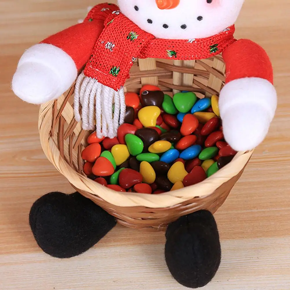 New Christmas Reindeer Candy Basket Santa Snowman Elk Children Gift Basket Christmas Decorative Supplies