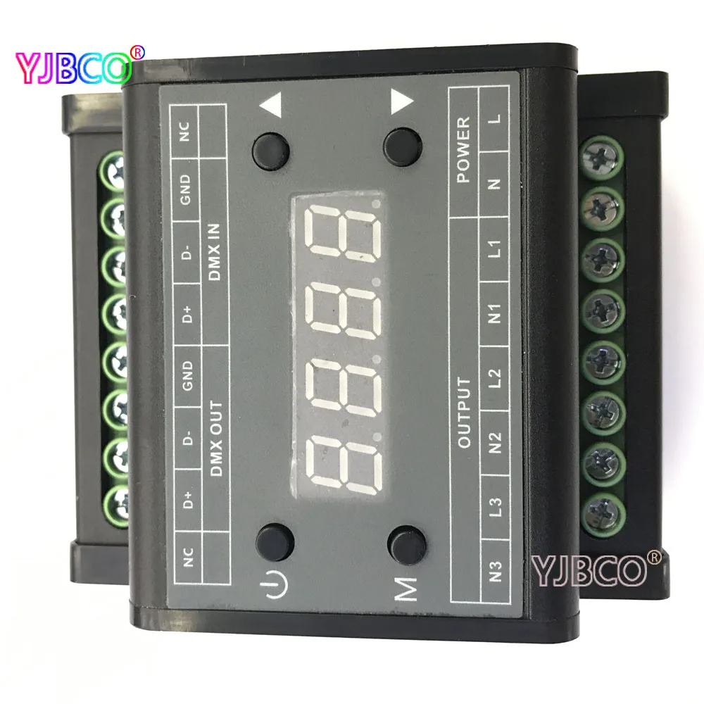 DMX302 Высокое напряжение DMX triac led Диммер Яркость контроллер AC90V 240V 50 Гц/60 Гц Выход 3