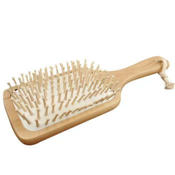 

Hot Sale Natural Bamboo Wooden Paddle Brush Wooden Hair Care Brush Spa Massage Comb Antistatic Comb 88 For Drop Ship