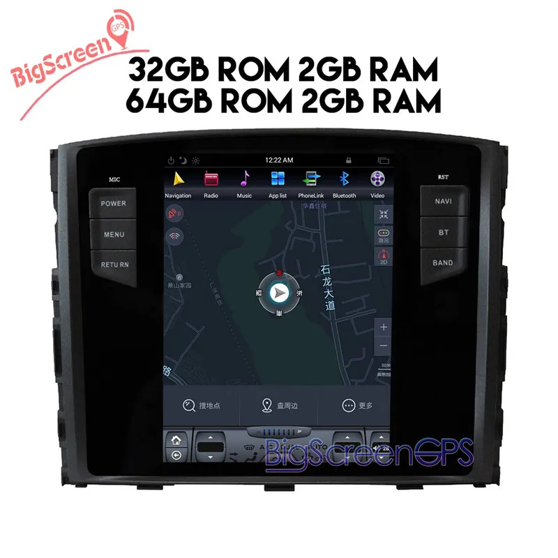 Sale 10.4 Inch Tesla style Android 7.1 Car Radio GPS Navi For Mitsubishi Pajero V97 V93 Shogun Montero 2006+ Unit Stereo Satnav 64GB 8