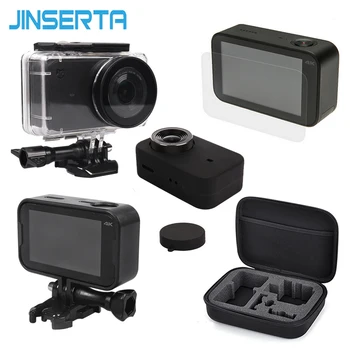 

5 in 1 Camera Bag Set Waterproof Housing+Plastic Frames+Soft Silicone Cover+EVA Storage Bag+ Glass Film for Xiaomi Mijia 4K Cam