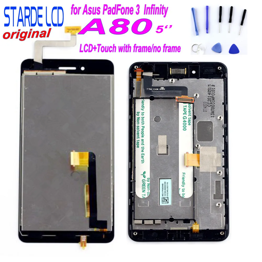 

STARDE LCD for Asus PadFone 3 Infinity A80 LCD Display Touch Screen Digitizer Assembly with Frame + Free Tools