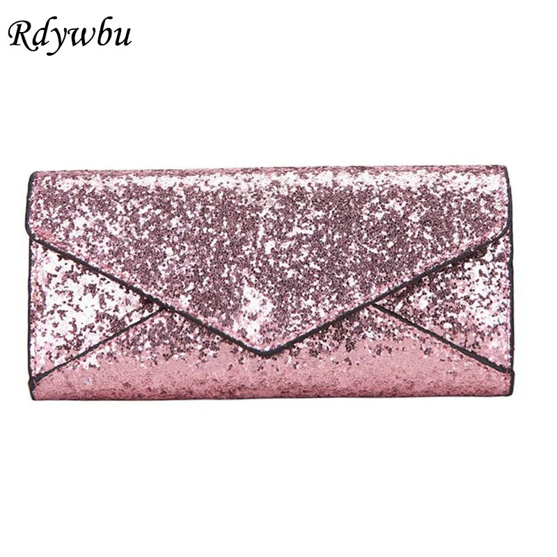 

Rdywbu Ladies Glitter Sequins Shiny Style Women Party Wallet Set Girl Clutch Bag 2Bags/sets Simple Cards Holders Money Bags H155
