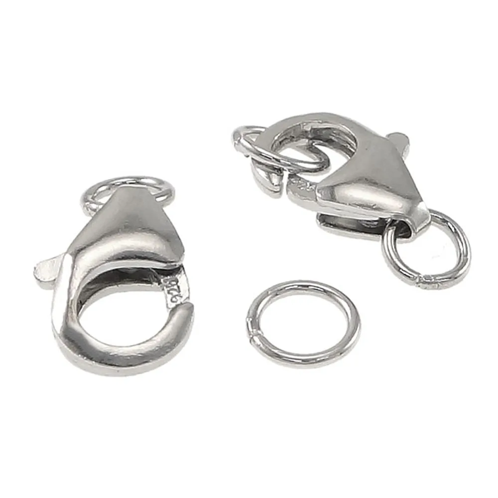 

Free Shipping 1PC 925 Sterling Silver Lobster Claw Clasp Fit Link Chain Bracelet 10x7x3mm