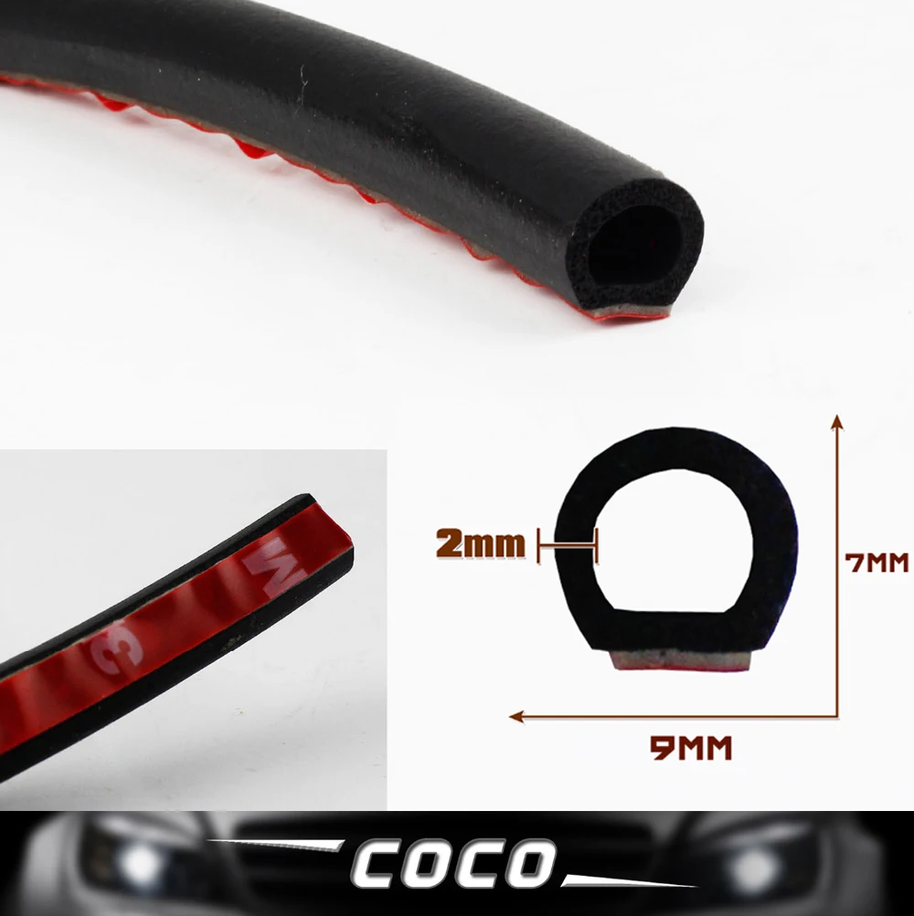 

1Metre Car Truck Motor Trim Rubber Edge Seal Strip Wheatherstrip Universal Door Sealing Small D 9mm shape Pillar 40inch 40"