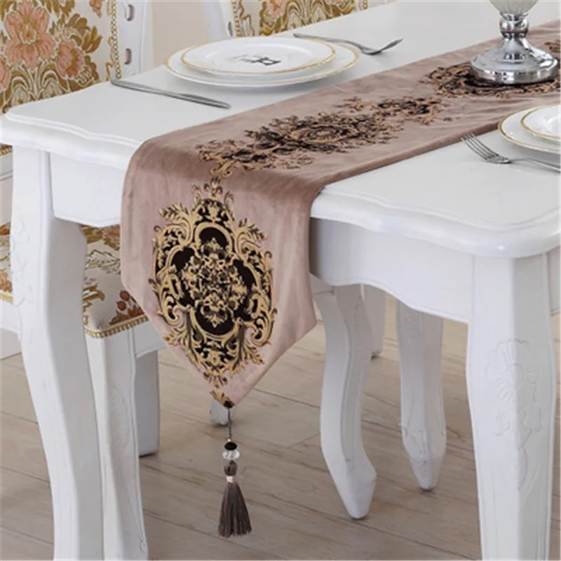 SBB European luxury Jewel velvet Table Runners High-end bronzing Fashion simple modern West tea table flag back Non-slip Linen SBB European luxury Jewel velvet Table Runners High-end bronzing Fashion simple modern West tea table flag back Non-slip Linen