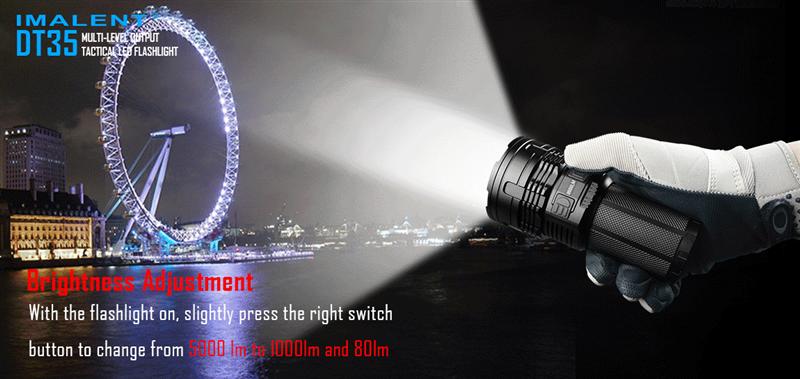 Discount IMALENT Waterproof Aluminum DT35 XHP35 HI 8500 LM 6 Modes 18650 USB Rechargeable LED Light Flashlight Torch+4x 18650 batteries 5