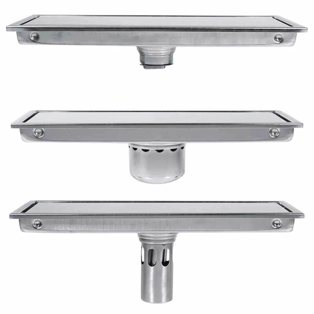 

New Floor Drains Stainless Steel Linear Shower Floor Drains Tile Insert Drain Channel for Bathroom Kitchen Channel Tile Drains