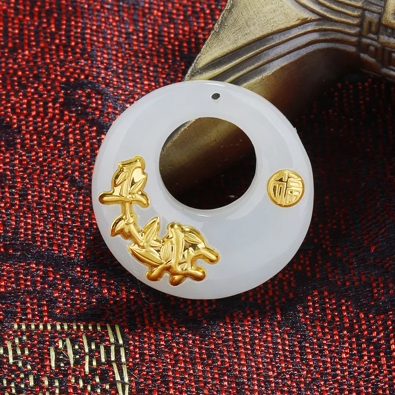 

2019 Limited Rushed Aquamarine Cluci Cage Pendants Asg Choker Necklace Pure 999 With Hetian Pendant, Clasp Pendant Peace Bamboo