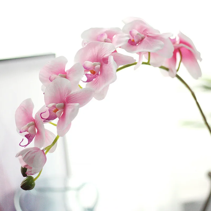 96 см Большой размер увлажняющий латекс шелк бабочка Орхидея искусственный настоящий на ощупь фаленопсис Цветы Свадебные украшения дома - Цвет: pink
