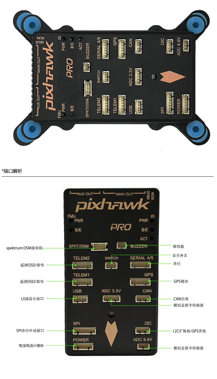 Pixhawk PX4 автопилот PIX 2.4.8 32 бит Контроллер полета с переключателем безопасности и зуммером 4G SD и iec разветвитель Расширенный модуль