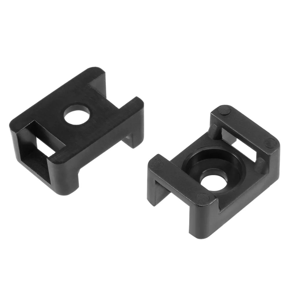 Uxcell 49Pcs/lot 9mm Hole Width HC 2S Black Cable Tie Mount Base Saddle