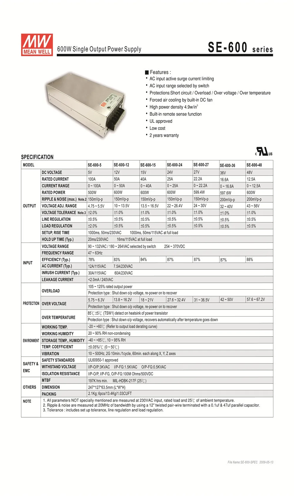 Блок питания лабораторный MEAN WELL SE-600-5 600 Вт 100A 5 В Meanwell Импульсный Источник Питания AC 110 В/220 В в ПОСТОЯННЫЙ 5 В блок питания драйвер для светодиодные полосы