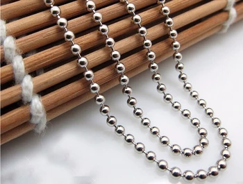 

Hot sale fashion Pure 925 Sterling Silver Smooth Beads Necklace chain