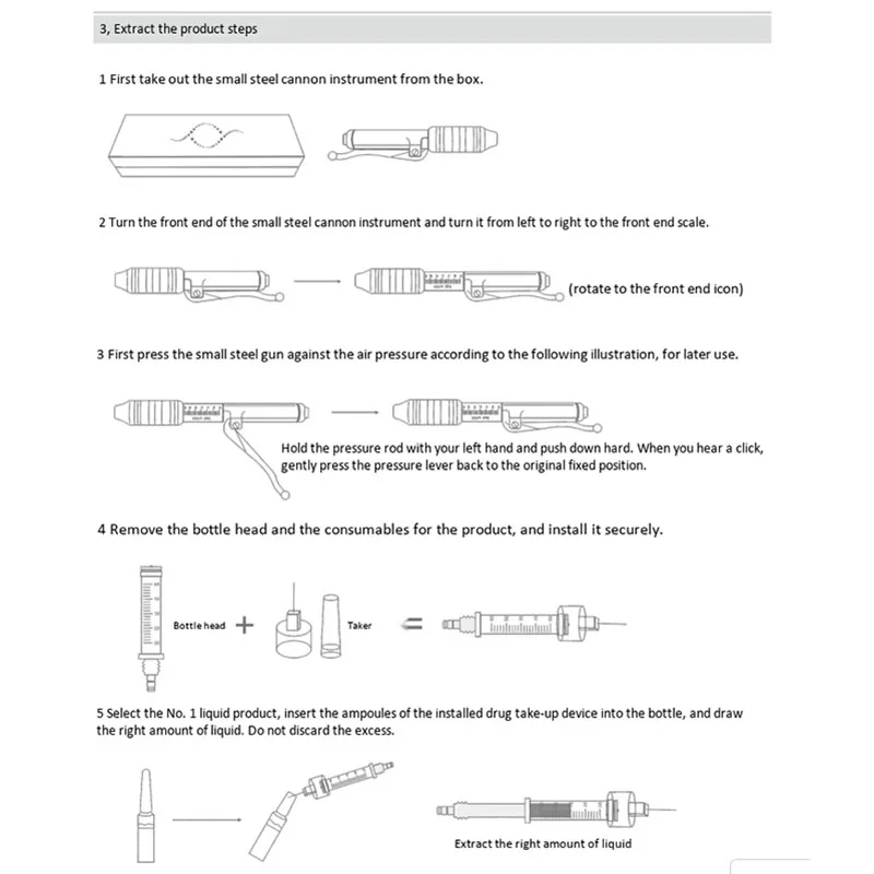 Ручка с гиалуроновой кислотой высокого давления, ручка для инъекций, массажный распылитель, набор ручек, электронные кислотные пистолеты, шприц для воды против морщин, иглы для инъекций