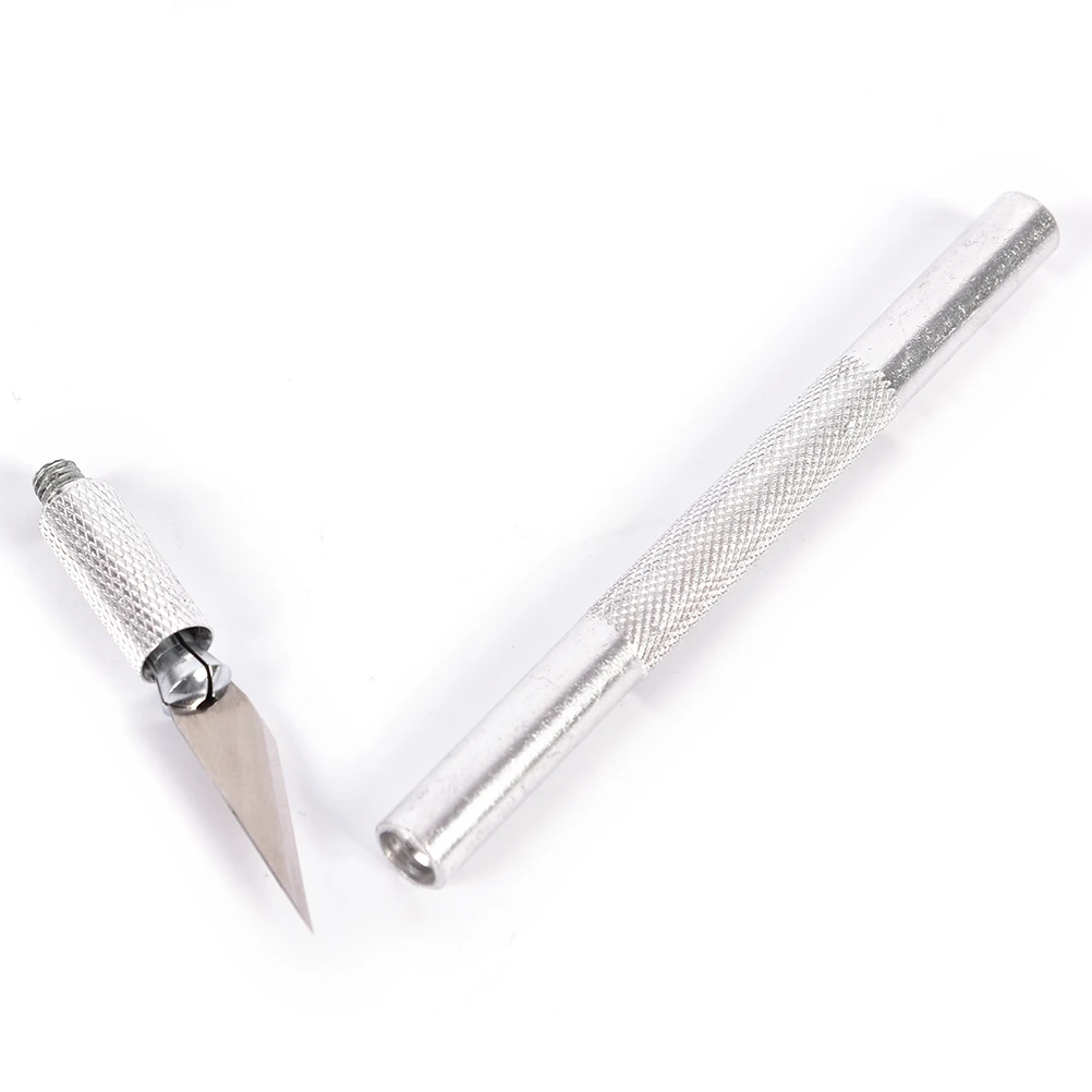 DIY Stationery Knife 1 Set Metal Handle Scalpel Blade Knife Wood Paper