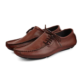 

Top Quality Men Genuine Leather Shoes Summer Breathable Flats Casual Driving Shoes Gommini Loafers Boats Shoes