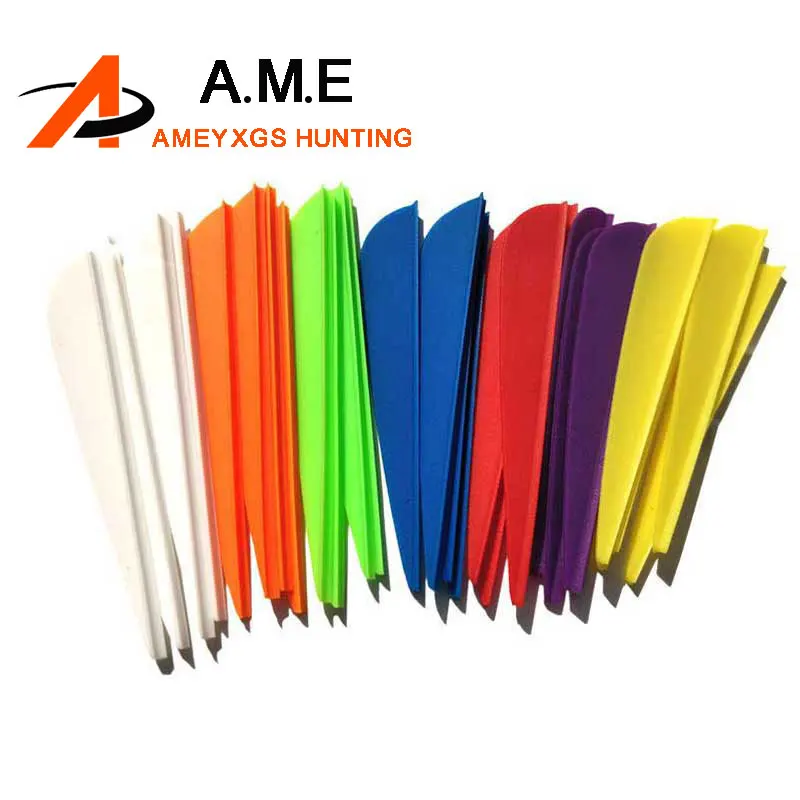 

100 Picecs Rubber Feather Archery Arrow fletching 3 inch High Elasticity Plastic Target Fletch Sport Camping