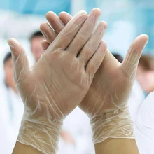 100 шт Защитные перчатки одноразовые ПВХ перчатки пудра для густоты волос-Бесплатные прозрачные пищевые перчатки салонные перчатки красоты