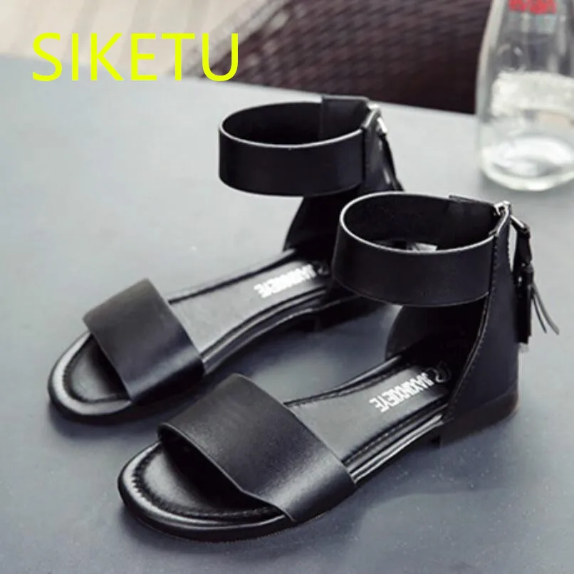 

2019 Free shipping Summer fashion sandals lovely women shoes casual shoes Wild Flats teen p136 pu