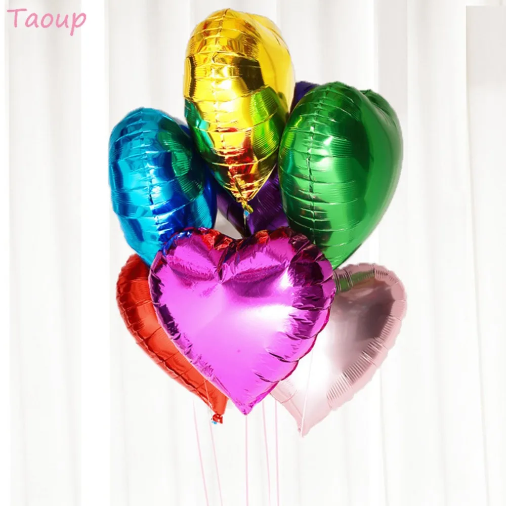 

Taoup Love Heart Shape Happy Children's Birthday Balloons Figures Baloons Wedding Ballons Foil Balloons Valentine's Day Favors