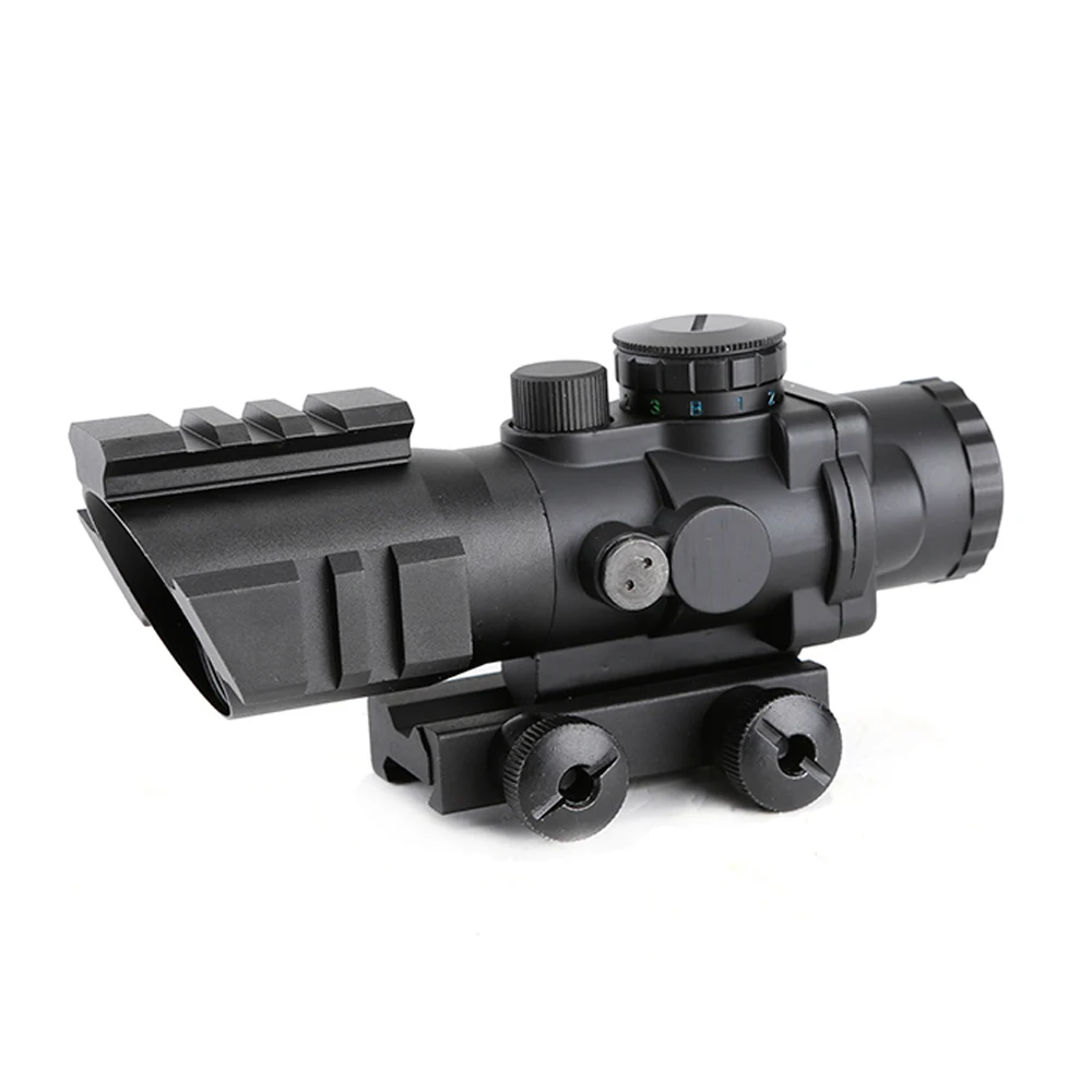 

SPINA OPTICS 4X32 Tactical Compact Scope Optic Sight RGB Reticle Rifle Scopes for Hunting