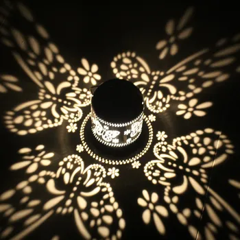 

2019 New Solar Powered LED Hanging Light Outdoor Garden Yard Lawn Decor Projection Lamp Solar tin can butterfly projection lamp