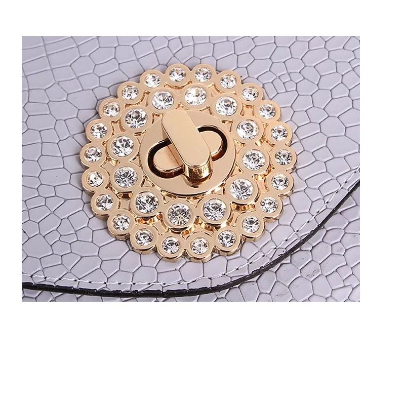 

NEW Metal Clasp Snap Lock Twist Lock for DIY Handbag Bag Purse Hardware Closure diamond shiny Hasp Buckle with screw 10pcs/lot