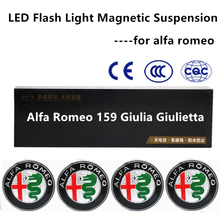 4 шт. модный автомобильный колпачок на колесо, светодиодный светильник на солнечной батарее с магнитной подвеской для Alfa Romeo 159 Giulia Giulietta Mito Stelvi