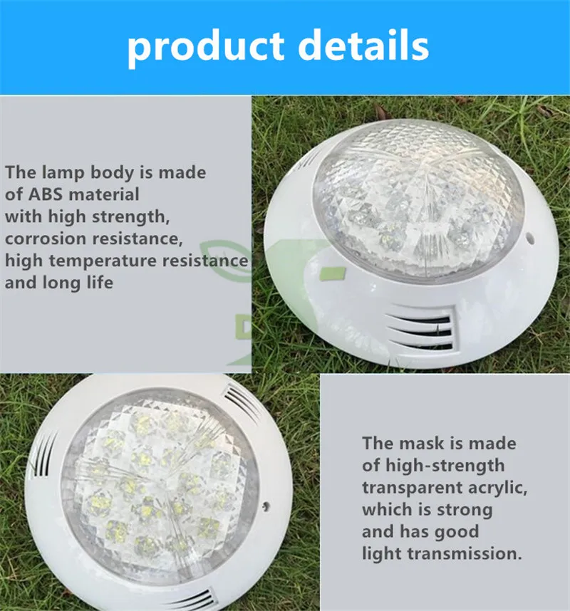 colour changing solar garden lights led swimming pool light IP68 AC12V 24V RGB underwater Lighting 27W D260*H60mm with Remote Controller  Luz de la piscina transom lights for boats