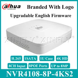 DAHUA оригинальный NVR4108-8P-4KS2 8CH Smart 1U 8PoE 4 K & H.265 Lite заменить NVR4104-P-4KS2 NVR4108-P-4KS2 с логотипом