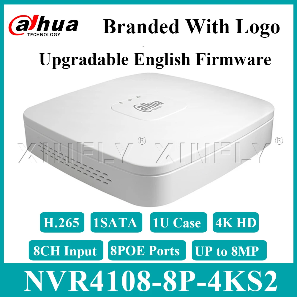 DAHUA оригинальный NVR4108 8P 4KS2 8CH Smart 1U 8PoE 4K & H.265 Lite замена NVR4104 P с