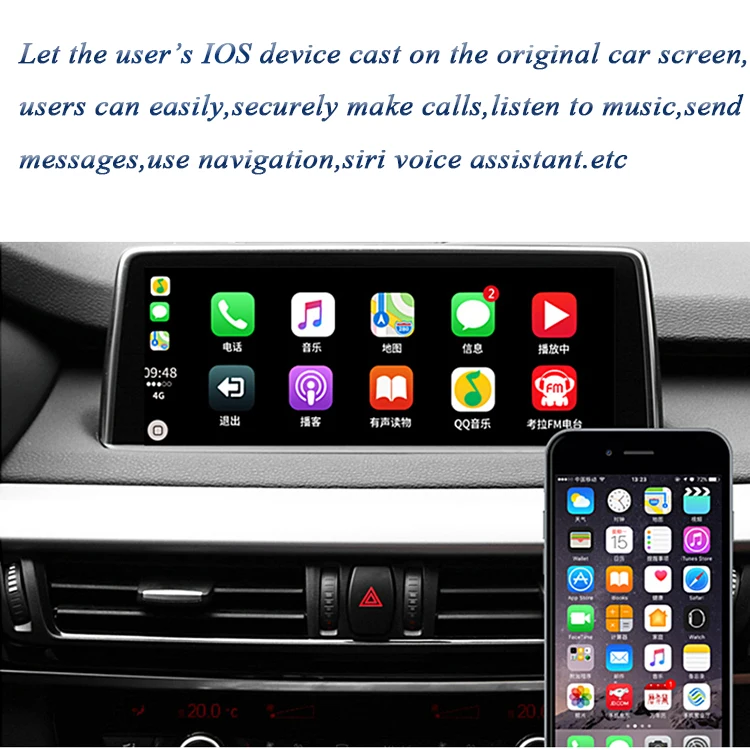 Выпуск CarPlay интерфейс для BMW F30 F31 F34 Siri обмен сообщениями музыкальные плееры iPhone витрина на автомобильном сенсорном дисплее