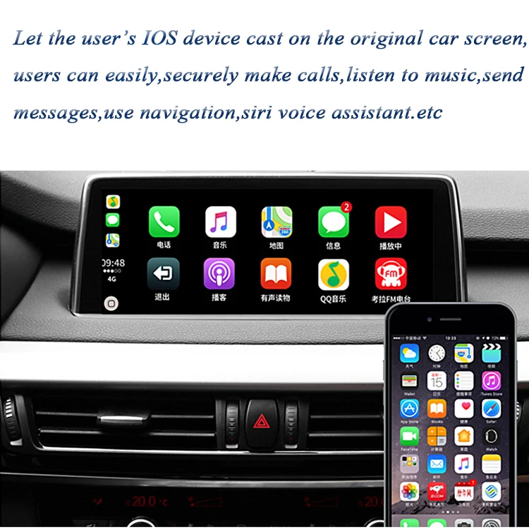 Cheap 2019 iPhone Streaming Music Whatsapp iMessage Maps App Siri CarPlay For BMW X1 F48 2012-2017 5