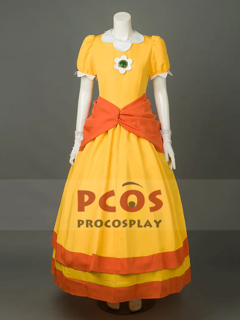Super Mario Bros Princess Peach Dress & Crown Cosplay Costume Yellow Version mp003318-in Game ...