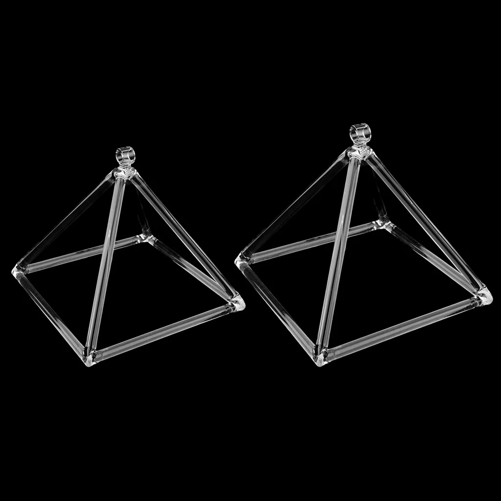 

2 pieces 6'' 8'' Quartz Crystal Singing Pyramid Frosted C Note Root Chakra for Meditation Musical Instrument Set Gift