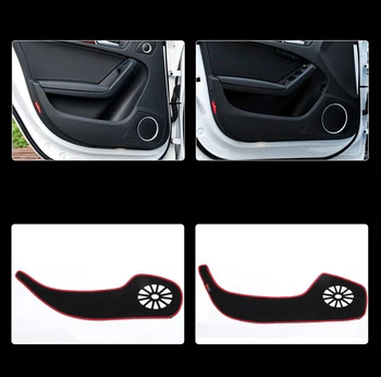 

4pcs Fabric Door Protection Mats Anti-kick Decorative Pads For Audi A4 2008-2015