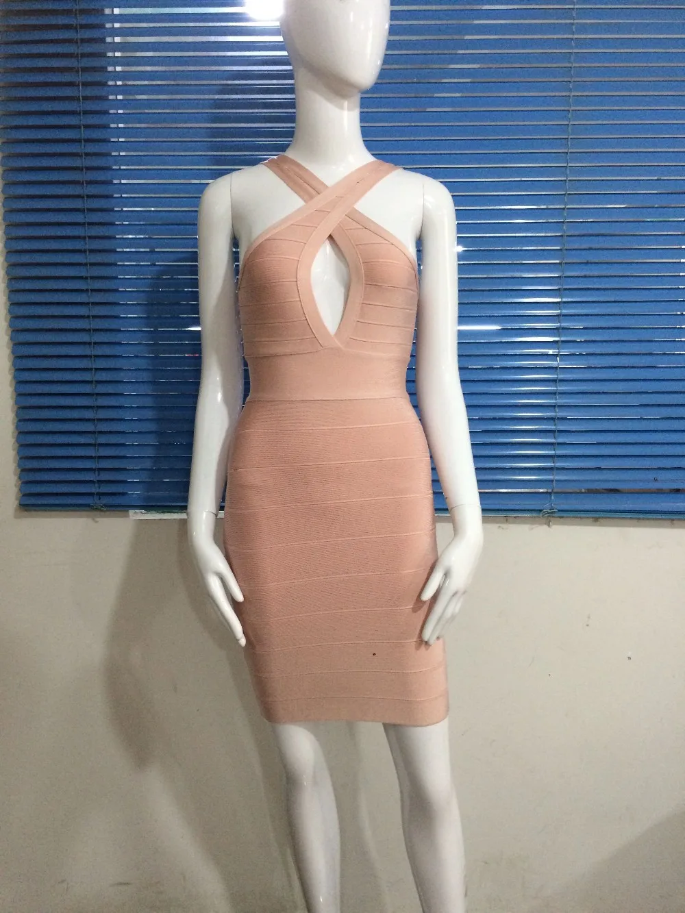 2017 New arrival high quality red open bust bandage dress party Dress