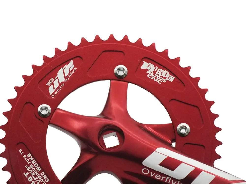 7075 48 T CRANKSET односкоростная фиксированная передача велосипедная система велосипедный дорожный велосипед кривошипный комплект цепное колесо