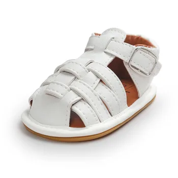 

White Baby Sandals Summer PU Leather Flower design Newborn Baby Girl Boy Crib Shoes First Walkers many colors for choose.CX52A
