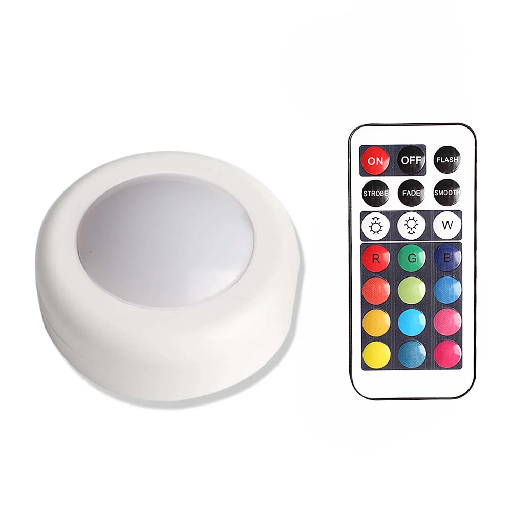 Светодиодный сенсорный светодиодный ночник с регулируемой яркостью RGB шайбой, ночные светильники для детей, спальни, лампы для помещений, дистанционное управление, лампе - Испускаемый цвет: 1 Lamp 1 Remote