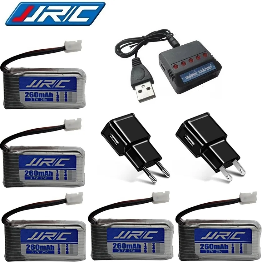 Оригинальный JJRC H36 аккумулятор 3 7 V 260mAh для E010 E011 E012 E013 F36 v Lipo батарея + (5in1) зарядное