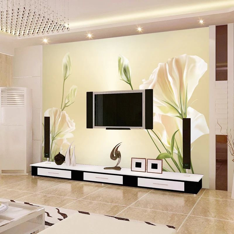 TV backdrop wallpaper simple self-adhesive stickers 3D stereoscopic large video wall paintings and elegant bedroom nonwoven | Дом и сад