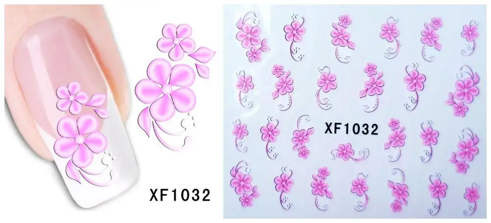 30 стилей! Модный лак для ногтей, наклейки, цветочный дизайн, переводные наклейки для ногтей - Цвет: XF1032