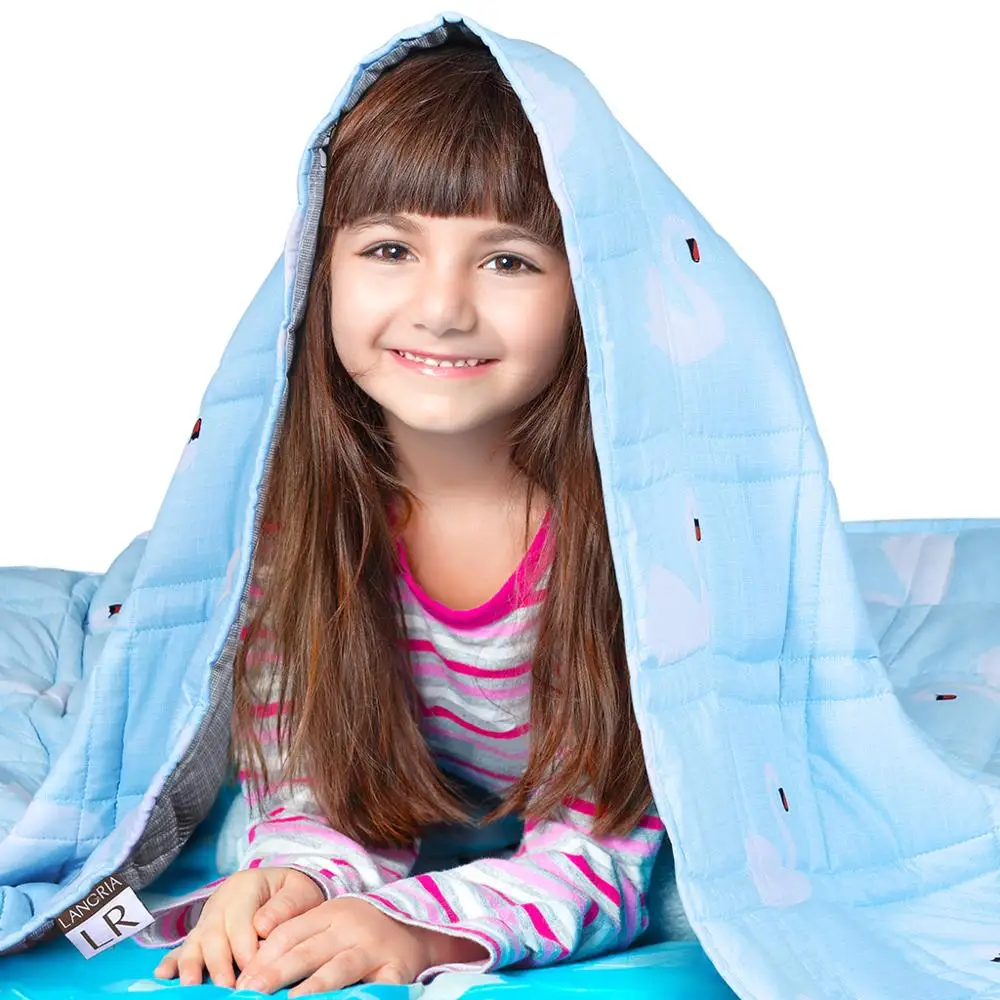 LANGRIA детское утяжеленное одеяло, Крутое тяжелое одеяло, одеяло с сумкой для хранения, для кровати, дивана, детей 122x152 см/48x60 дюймов