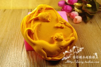 

Cat Silicone Soap mold Handmade 3D silicone mould DIY Craft molds S267
