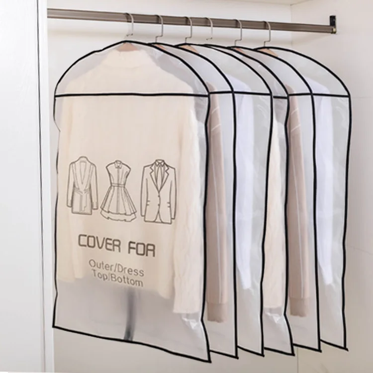 

1 x Clear Dust Cover Bag Washable Dustproof Suit Storage Bag Hanging Garment for Men Women Kids Wardrobe Clothes Organizer